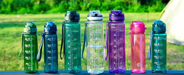 1L Sports Water Bottle with Time Markings
