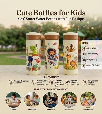 Kids Printed Plastic Water Bottle