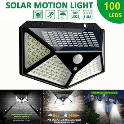 100 LED Solar Motion Sensor Outdoor Light