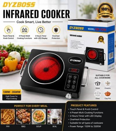 Dysboss 3500W Infrared Induction Cooktop