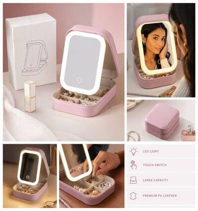 Jewellery Storage Box With LED Mirror