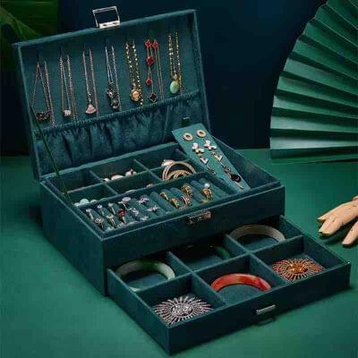 3-Layer Jewelry Organizer - Green