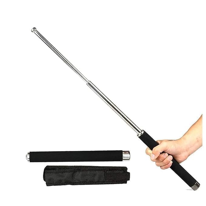 Stainless Steel Premium Collapsible Walking Stick, Lightweight, Extendable with Non-Slip Grip, Foldable Compact, for Hiking or Walking Stick (Pack of 1)