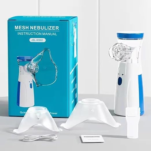 Battery Removal Portable Nebulizer Machine for Adults and Kids Travel and Household Use, Wireless Vaporizer Machine With Respiratory Mask, Handheld Mesh nebulizer for Breathing Problems, Dual Mode of Power supply