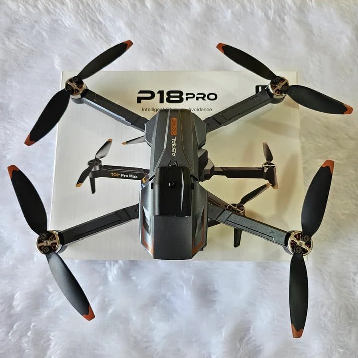 P18 Pro 4K Drone with HD Camera | Foldable Quadcopter with Obstacle Avoidance Optical Flow Positioning & Long-Range Control | Photography