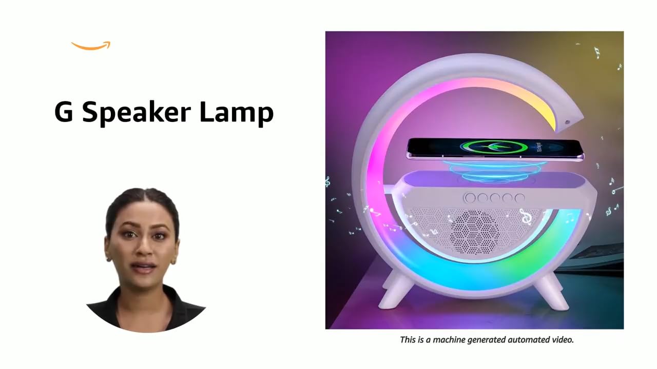 3-in-1 Multi-Function LED Night Lamp with Bluetooth Speaker, Wireless Charging, for Bedroom for Music, Party, and Mood Lighting Multicolor (Pack of 1)
