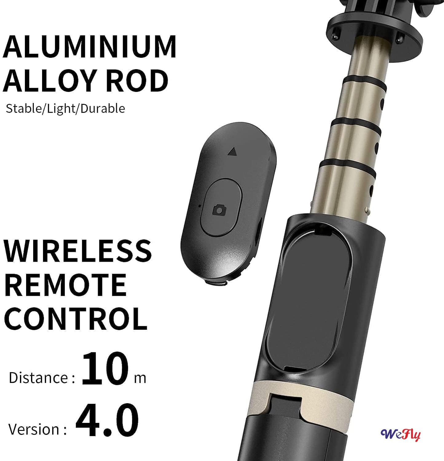 WeFly Q08 Gimbal Stabilizer for Smartphone with Extendable Bluetooth Selfie Stick and Tripod, Multifunction Remote 360 Degree Automatic Rotation, for iPhone/Android