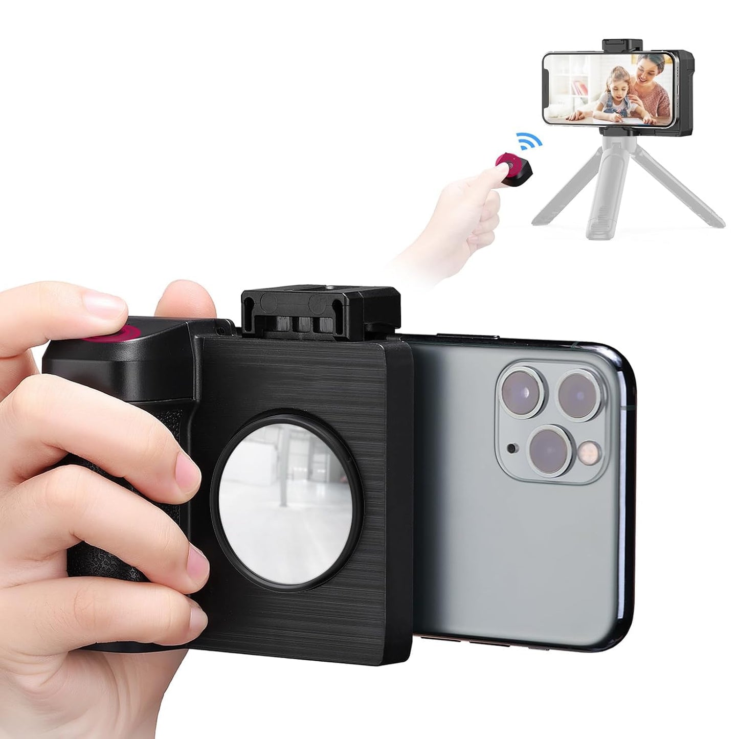 WeFly Q08 Gimbal Stabilizer for Smartphone with Extendable Bluetooth Selfie Stick and Tripod, Multifunction Remote 360 Degree Automatic Rotation, for iPhone/Android