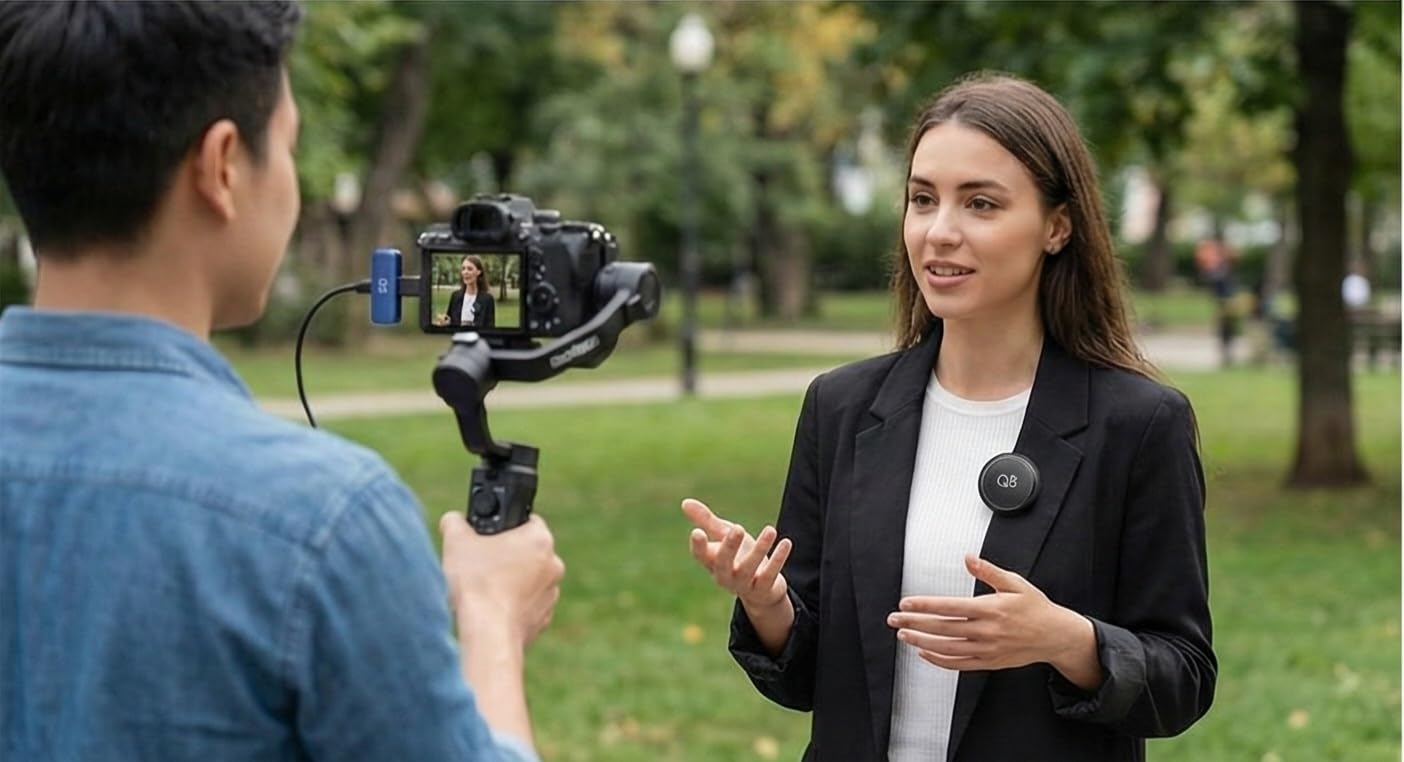 Q8 Wireless Microphone for Reels & Shorts