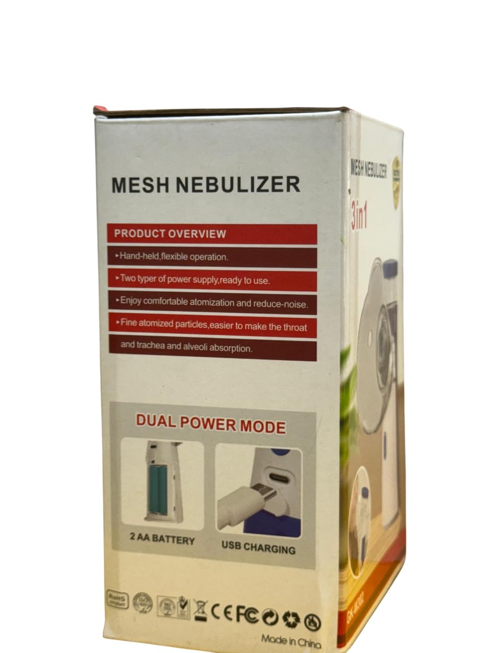 Battery Removal Portable Nebulizer Machine for Adults and Kids Travel and Household Use, Wireless Vaporizer Machine With Respiratory Mask, Handheld Mesh nebulizer for Breathing Problems, Dual Mode of Power supply