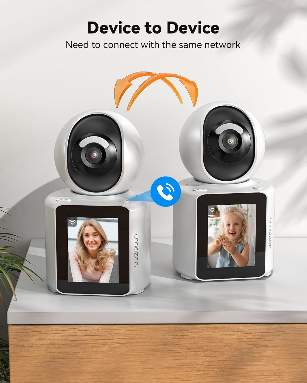 TMEZON Video Camera Indoor Two Way Wireless Security Camera Monitor 1080P with Phone app