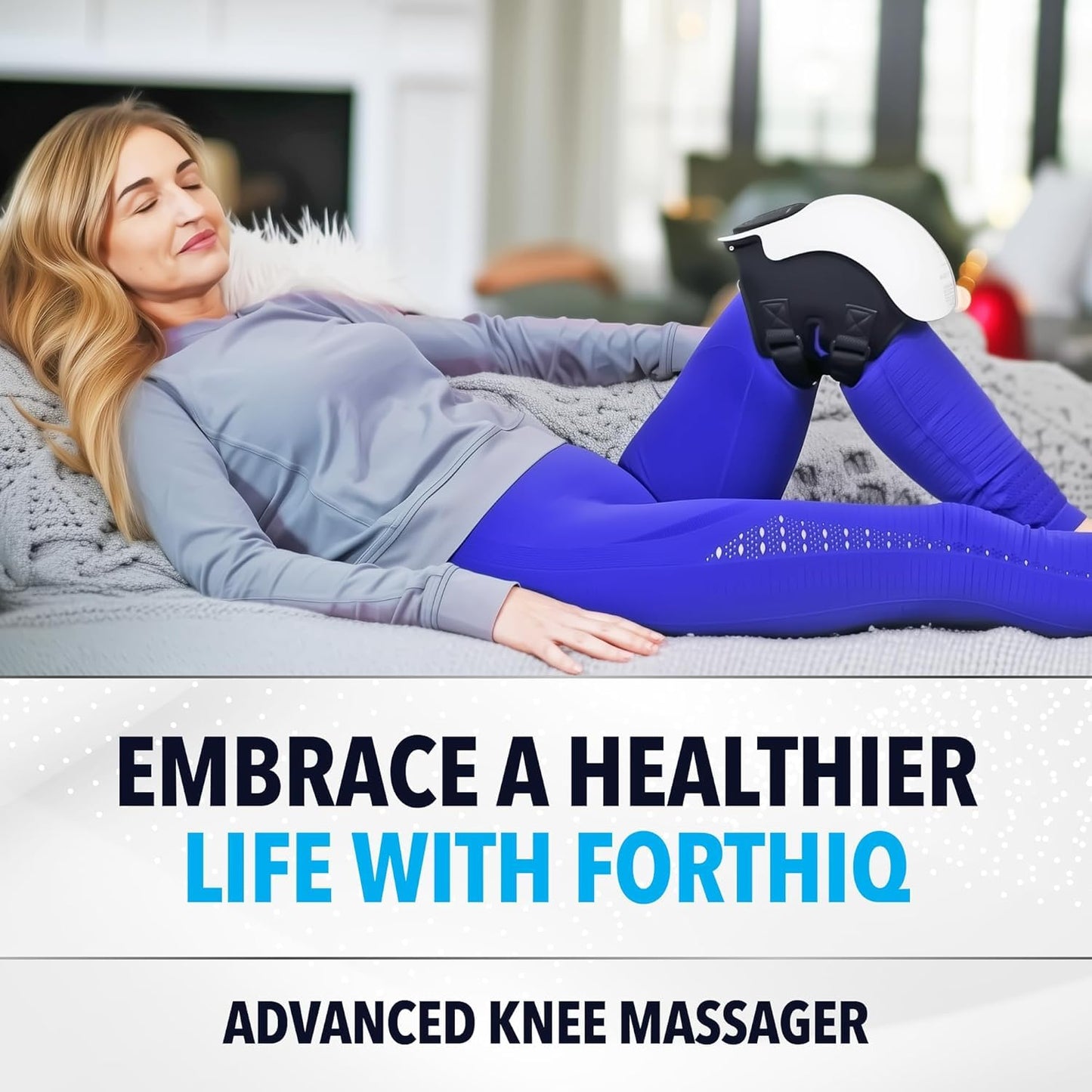 Knee Massager Joint Pain Relief, 3 Adjustable Heat and Vibration for Arthritis, Elbow, Shoulder, LED Touch Screen, Red Light Physiotherapy Massage Machine for Joint Health & Mobility
