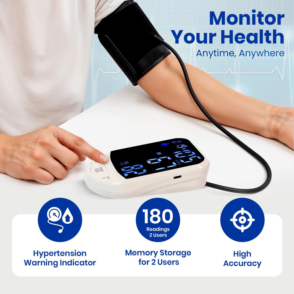 LED Display Fully Automatic Digital BP Monitoring Device Portable & High Accuracy