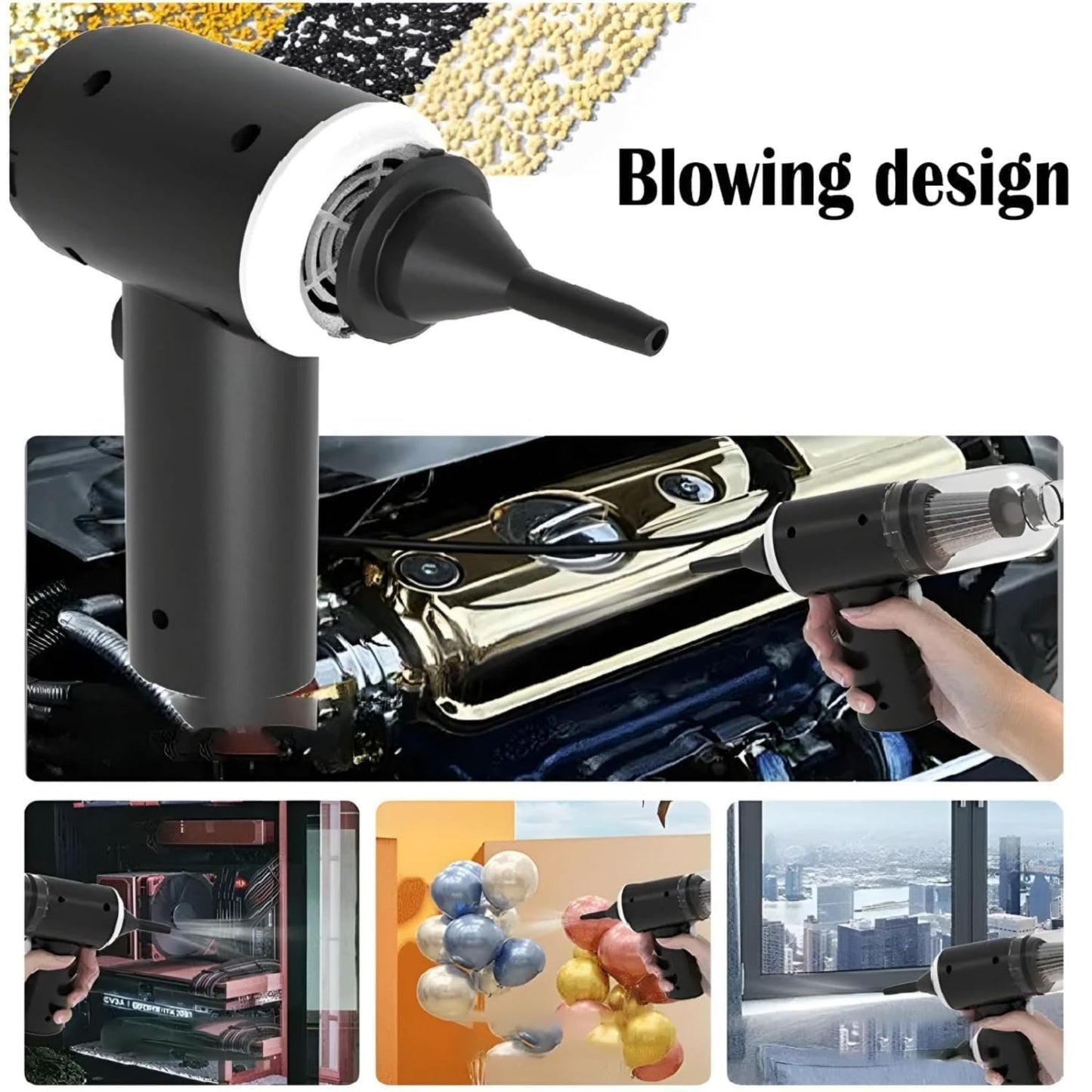 Powerful 3-in-1 Vacuum Cleaner for Car & Home – Compact, Cordless, Wet & Dry, Blower Function, Mini & Portable for Sofa, Dust, and Deep Cleaning