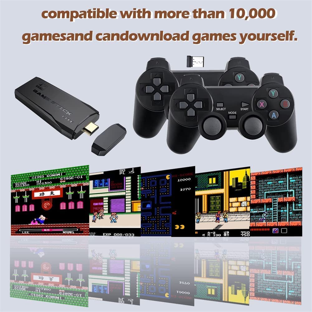 GAME WALA Wireless Video Games for tv Gaming Retro Gaming Console with Game Stick 1080p Plug & Play TV Video Game Set for 2 Player with 9Emulator for Kids & Old School Station Video Game