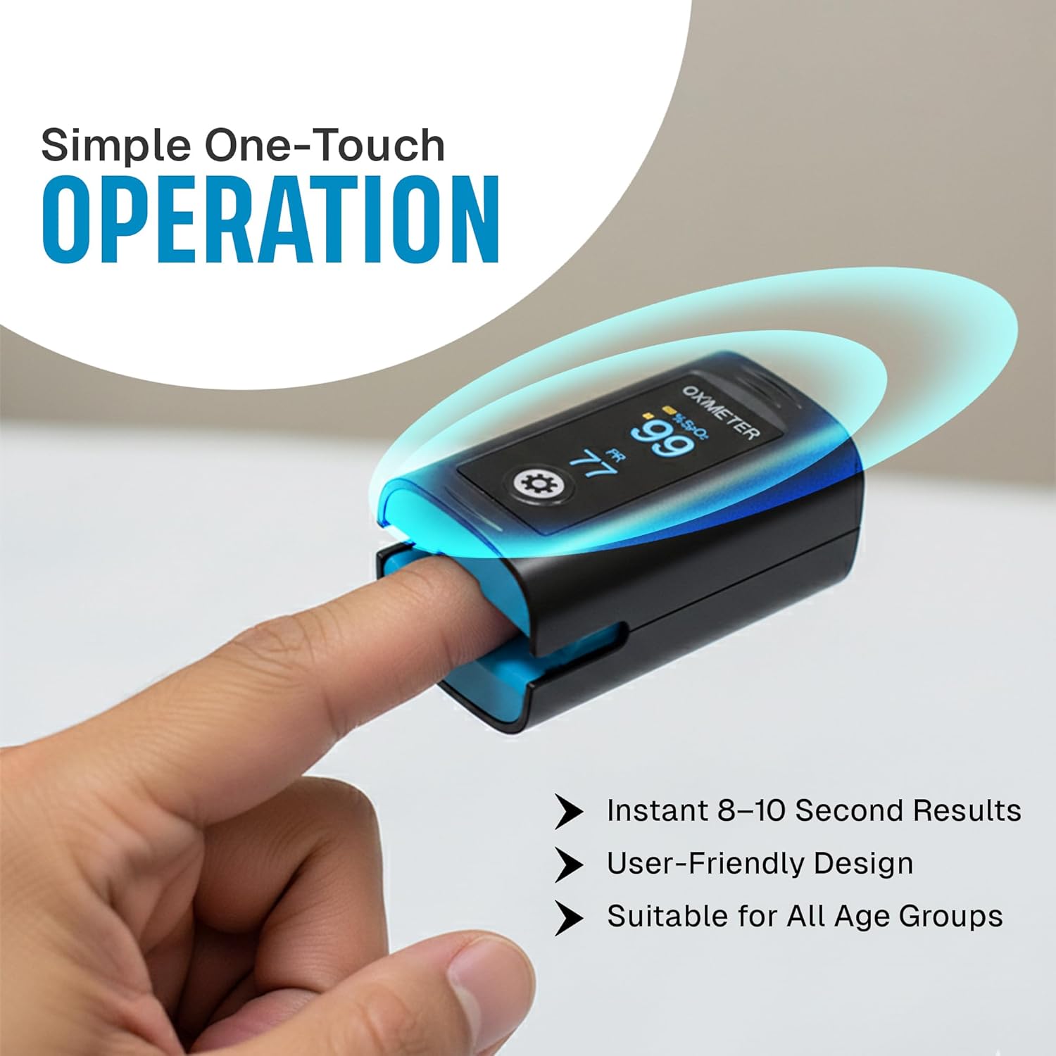 wewell Fingertip Pulse Oximeter SH-02Blood Oxygen Saturation and Heart Rate Monitor
