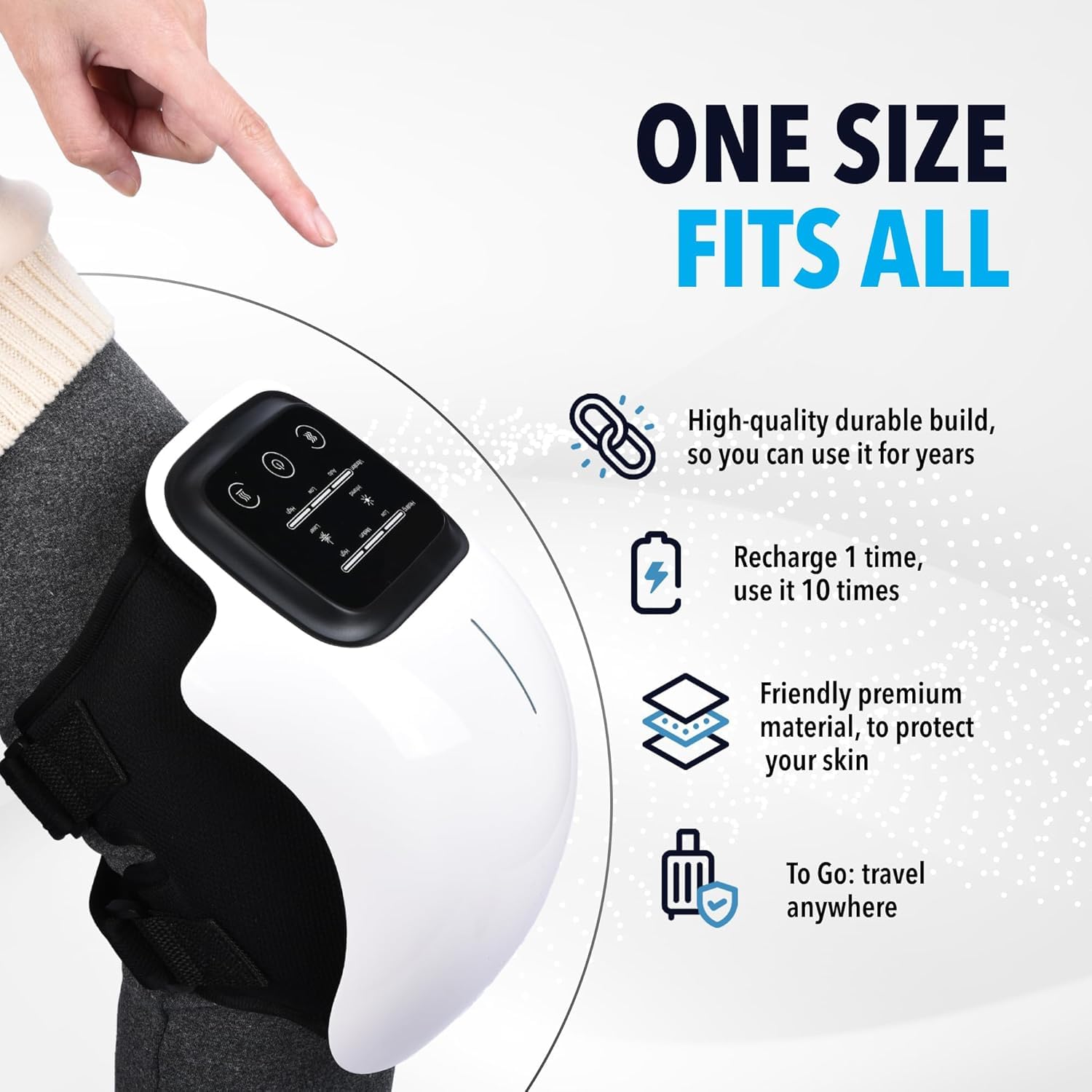 Knee Massager Joint Pain Relief, 3 Adjustable