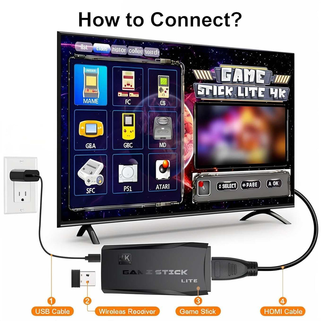 Retro Gaming Console  1080p  Game Set for 2 Player with 9Emulator