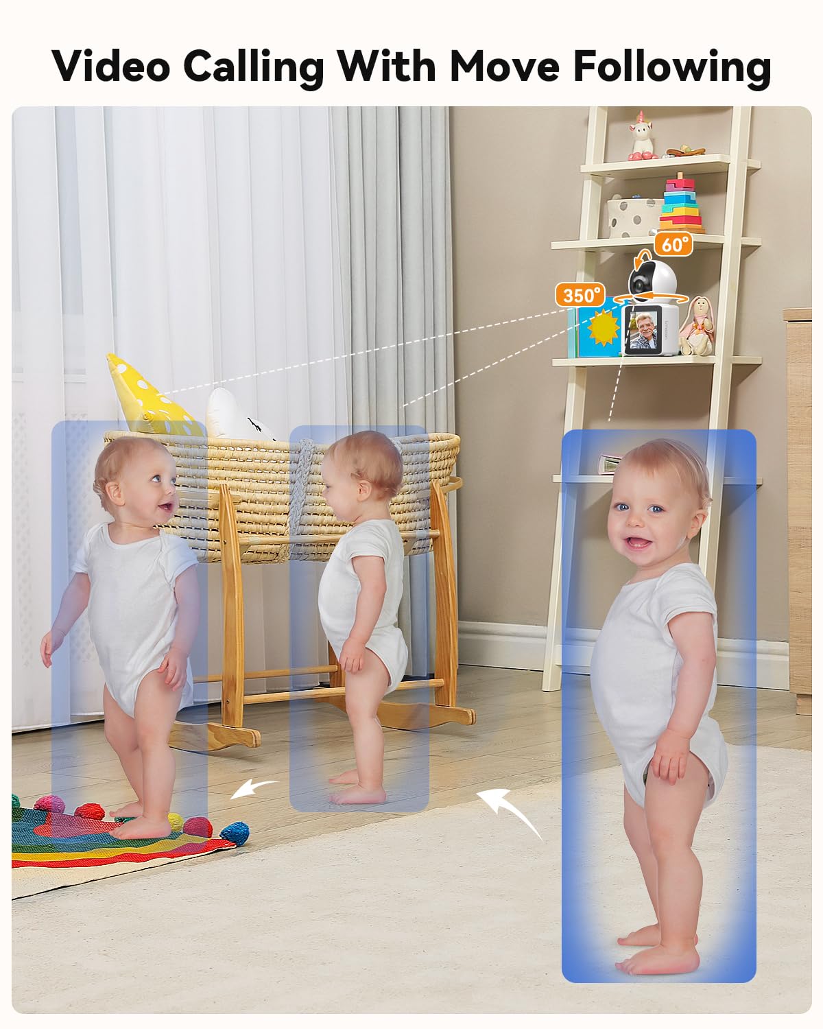 TMEZON Video Camera Indoor Two Way Wireless Security Camera Monitor 1080P with Phone app