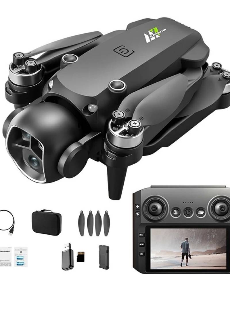 M7 Drone.

Here are some of its key specifications and features:

+2

It has a dual-lens camera for aerial photography and video.

The drone features brushless motors for smoother flight.

It is equipped with optical flow positioning and altitude hold fun