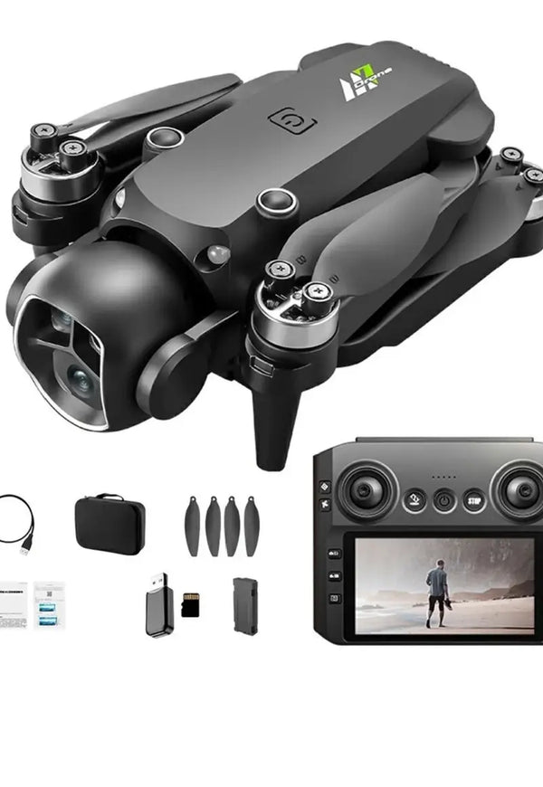 M7 Drone.

Here are some of its key specifications and features:

+2

It has a dual-lens camera for aerial photography and video.

The drone features brushless motors for smoother flight.

It is equipped with optical flow positioning and altitude hold fun